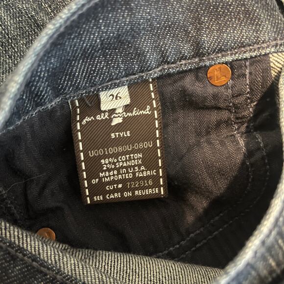 7 For All Mankind Edie Low Rise Straight Leg Jeans Blue Size 26 - Picture 5 of 8